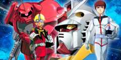 Feature header showing Amuro and Char