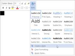 Creating a new style based on formatting