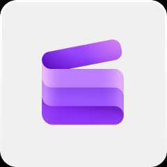 Clipchamp product logo with grey background