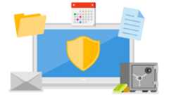 Illustration of a safe and files