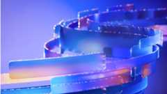 Graphic image shows layers with glowing in multiple colors.