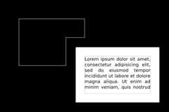 Image showing horizontal text wrapped inside two overlapping rectangles.