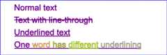 Example textdecoration01 — behavior of 'text-decoration' property