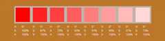 Different tints of red