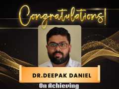 Congratulations Dr. Deepak Daniel on Achieving Ist Rank in MD Pharmacology