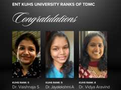 Congratulations ENT KUHS University Ranks of TDMC