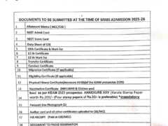 Documents to be Submitted at the Time of MBBS Admission 2025-26
