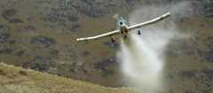 Aerial topdressing of fertiliser