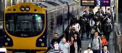 Commuters at Britomart Transport Centre, Auckland