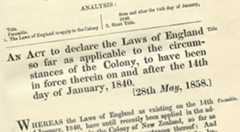 English Laws Act 1858