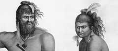 French portrait of Māori man and boy