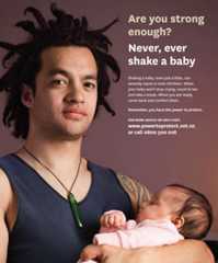 Never shake a baby campaign poster