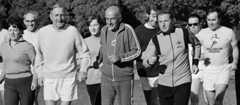 Coach Arthur Lydiard (age 56, at front right) with the Wellington Joggers' Club, 1974