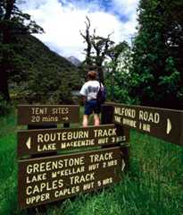 Signs on the Routeburn Track