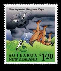 Tāne separates the sky and earth