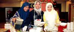 Malaysian food at an international food festival, University of Otago, 1998