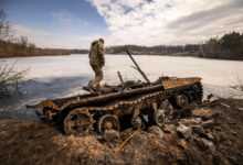 destroyed Russian tank