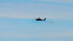 An AH-64Ev6 Apache from the 12th Combat Aviation Brigade fires the Spike NLOS missile in Ustka, Poland.