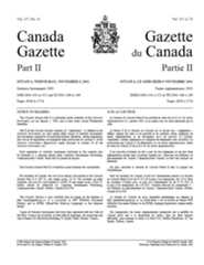A typewritten page with two columns of text, separated by a crest. The text on the left is in English and the text on the right is in French.