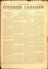 An image of a four-column newspaper, Courrier canadien.