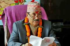 Newly appointed Deputy Prime Minister and Minister for Federal Affairs and Local Development Kamal Thapa assumes his office in Singha Durbar, Kathmandu, on Friday, March 10, 2017. Photo: RSS