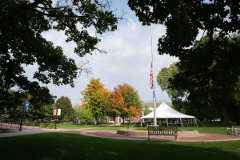 The US and UN flag on Old Main Lawn at half-mast. Photo by Kori Suzuki '21.