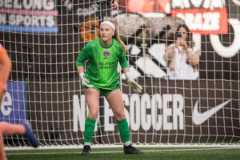 Image of goalkeeper McKinley Crone in net for Orlando.