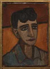 Sholom Shvarts, Portrait of Roald Mandelstam, 1958. Tempera on canvas, 33 x 24 cm. Collection of Valentin Gromov