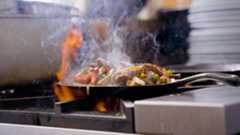 Sizzling fajitas at The Deck in Punta Mita