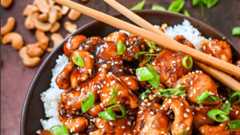 A picture of Modern Honey's Cashew Chicken, one of the best easy family dinner ideas.