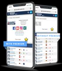 Transfermarkt website on two smartphones