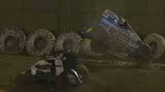 Kyle Larson tumbled out of the lead in the Hangtown 100 at Placerville after contact from Daison Pursley