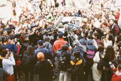 長嶋監督の周りには常に大勢の報道陣とファンがいた