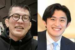 RIZIN神戸大会を総括した青木真也(左)と、会心の勝利を飾った桜庭大世