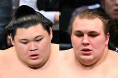 優勝争いで重要となる一番を戦った大の里(左)と安青錦だったが…