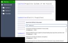 An example of Overleaf’s advanced reference search allowing users to search .bib files within a LaTeX project.