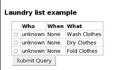 Example of blank laundry list