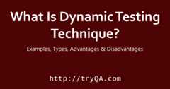 What Is Dynamic Testing Technique - Examples, types advantages