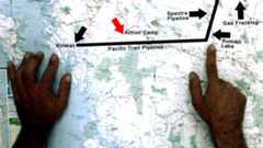 Map of the proposed pipeline routes.