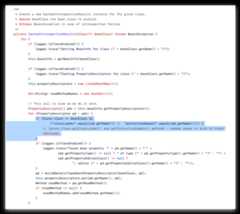 図6に示すコードスニペットは、CVE-2010-1622に対する修正内容です。ここでの修正は、ブロックリストを使って2つのメソッドClass.getClassLoader()、getProtectionDomain()を除外することで行っています(この図の青でハイライト表示した部分)。