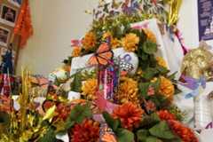 The ofrenda at the Honors College, Friday, Oct. 24, 2025, at Lampasas Hall. This year's ofrenda theme showcases the Aztec belief that departed souls return as butterflies and hummingbirds.