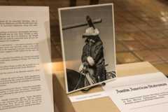 An image of screenwriter Taylor Sheridan displayed at The Wittliff Collections, Monday, Nov. 3, 2025, at the Alkek Library. Some of the items included in the display were Sheridan's paper archives that he donated to the Wiffliff Collections.