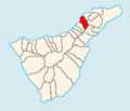 Map of Tenerife showing Tacoronte
