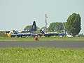 Blue Angels 5 and 6 passing by Fat Albert during RNLAF Open Days (June 17, 2006)