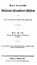 Das deutsche National-Transport-System, first edition, 1838