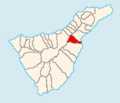 Map of Tenerife showing Arafo