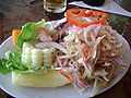 English: Chinguirito (mackerel ceviche) and mixed ceviche Español: Chinguirito (ceviche de caballa) and ceviche mixto