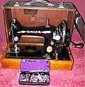 A Singer 99 with its carrying case (1939).