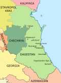 Map of Dagestan (Республика Дагестан)