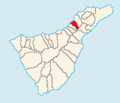 Map of Tenerife showing El Sauzal